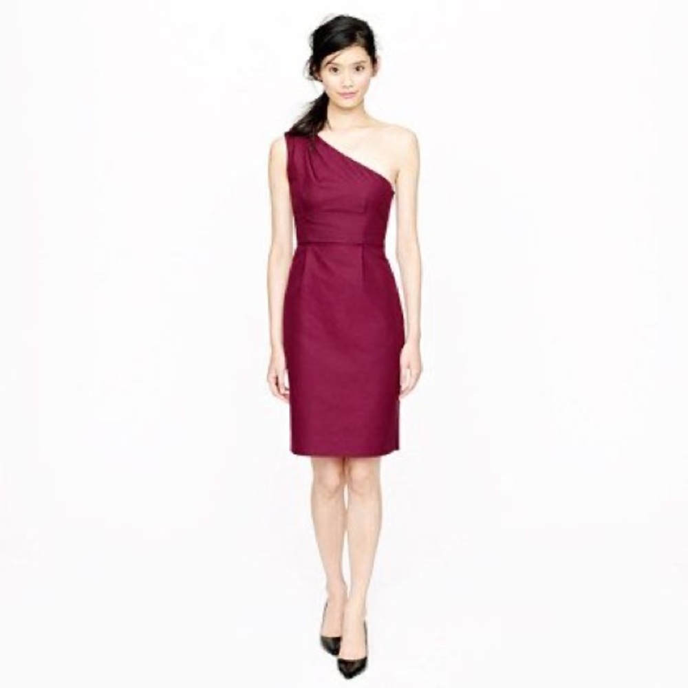 👗NEW 10 JCrew Misha short dress silk bridesmaid formal purple Cotton Cady Large